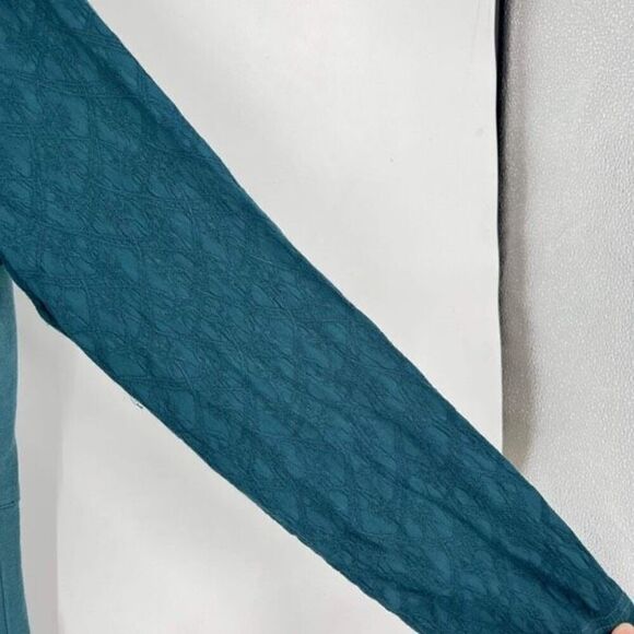 Fenini Women's Artsy Embroidered Castle Maxi Dress Teal Green Medium CottageCore - Picture 6 of 8